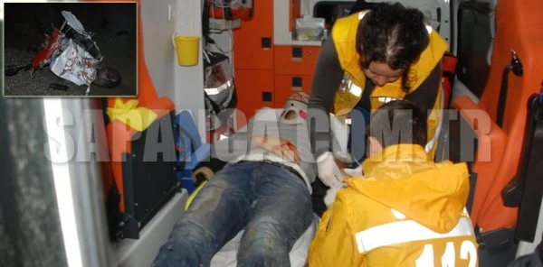 Sapanca'da Motosiklet Pikapla Çarpıştı Sürücü Yahya Bayramoğlu Yaralandı