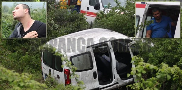 Panelvan Sapanca'da Şarampole Uçtu: 2 Yaralı