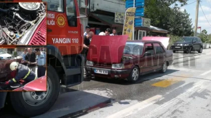 Otomobilde Çıkan Yangın Korkuttu