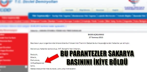 Tcdd 'Arifiye(sapanca)' Yazdı Ortalık Fena Karıştı