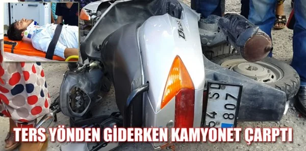 Sapanca'da Ters Yönden Giden Motosiklete, Kamyonet Çarptı: 1 Yaralı