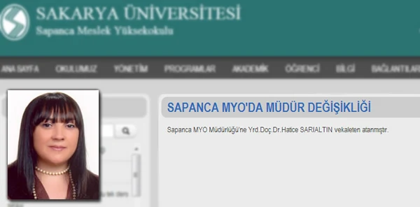Yrd.doç.dr.hatice Sarıaltın'ın Ataması SAÜ Resmi İnternet Sitesinde Yayınlandı