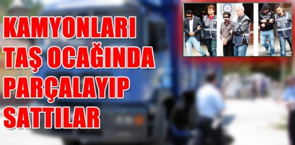 Hırsızlar Kamyonları Sapanca'da ki Taş Ocağında Parçalayıp Sattılar