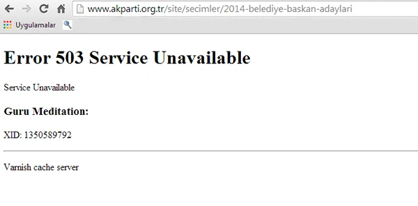 AK Parti'nin İnternet Sitesi Çöktü