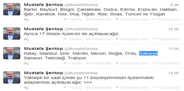 Sakarya Adayları 1-2 Saat İçerisinde Resmen Açıklanacak