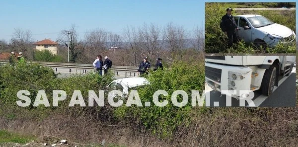 Tem Otoyolu Sapanca Gazipaşa Mevkiinde Kamyon ile Otomobil Çarpıştı