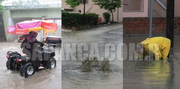 Sağanak Yağış Sapanca'da Caddeleri Göle Cevirdi