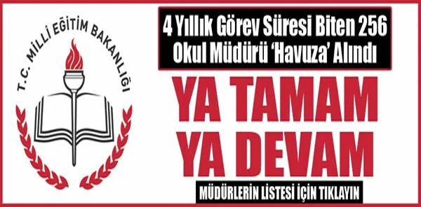 12 Okul Müdürü Havuza Alındı. İşte O Müdürler