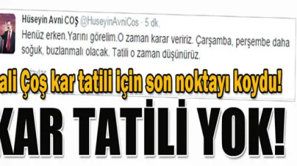 Vali Coş Kar Tatili için Son Noktayı Koydu