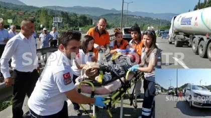 Sapanca TEM Otoyolu Uzunkum Mevkiinde Otomobilin Çarptığı Ayşe Acar Yaralandı