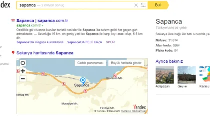Sapanca, Yandex'te En Çok Aranan 2. Tatil Mekanı Oldu