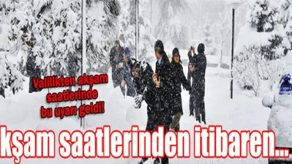 Valilikten Kar Uyarısı