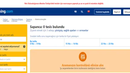 Bookıng'e Engel Sapanca'yı da Etkiledi