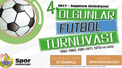 Belediye Olgunlar Futbol Turnuvası Başlıyor