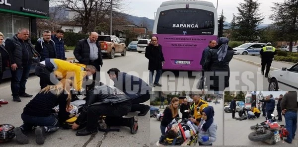 Otobüs ile Motosiklet Çarpıştı: 1 Yaralı