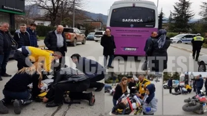 Otobüs ile Motosiklet Çarpıştı: 1 Yaralı