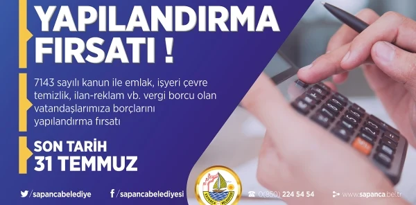 Belediyeden Vergi Borcuna Yapılandırma Fırsatı