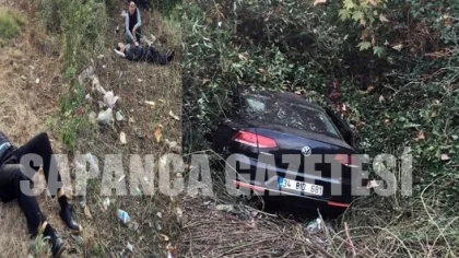 TEM'de Otomobil Şarampole Uçtu: 2 Yaralı