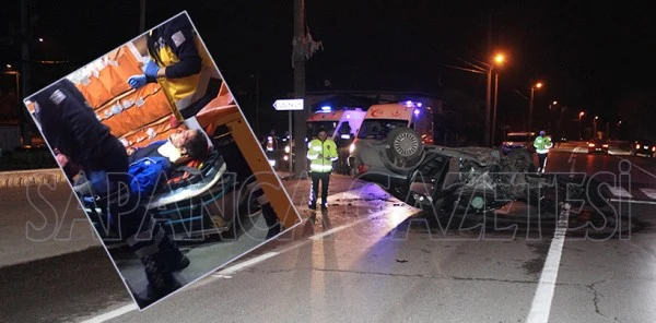 Sapanca'da Otomobil Devrildi: 2 Yaralı