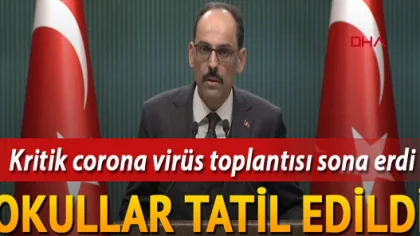 Okullar Tatil Edildi