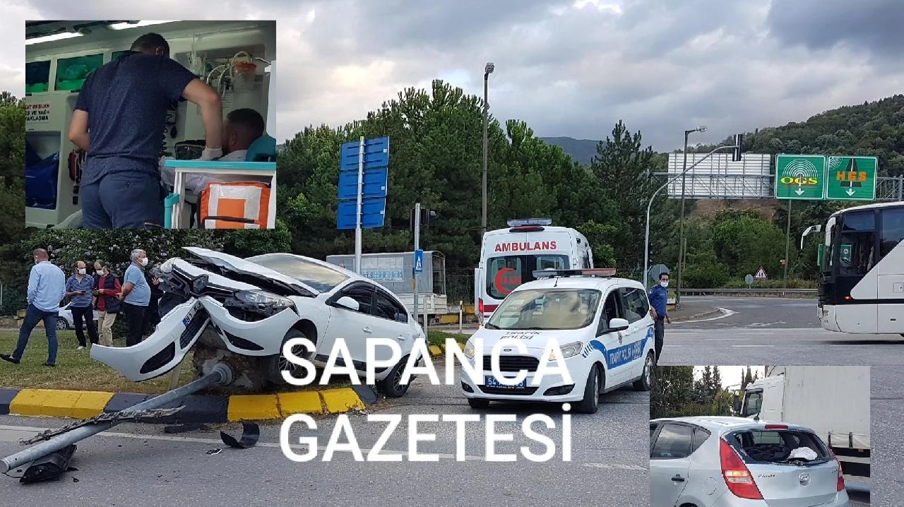Tem Kavşağında Korkutan Kaza