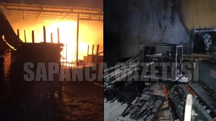 Sapanca'da Palet Atölyesinde Korkutan Yangın