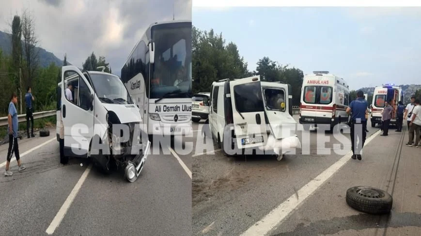 Bariyerlere Çarpan Minibüsteki 2 Kişi Yaralandı