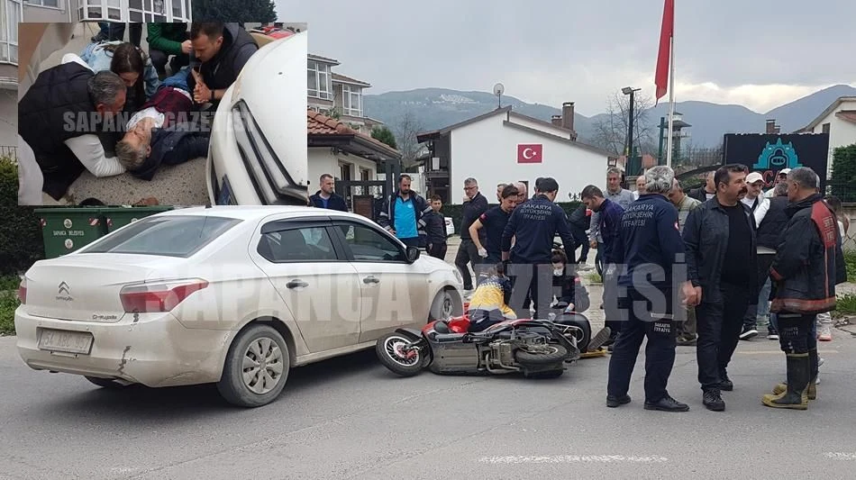 Motosiklet Otomobil ile Çarpıştı: 1 Yaralı