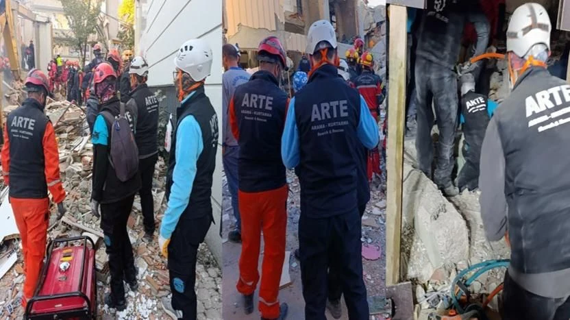 Arte Ekibi Gebze'deki Çöken Binada Görev Başındaydı