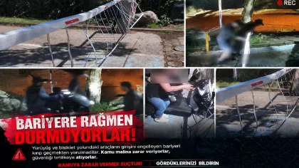 Bariyerleri Kırarak Kamu Malına Zarar Verdiler