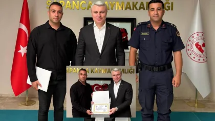 Kaymakam Yazıcı'dan Korumasına Teşekkür Belgesi