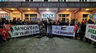 SAPANCA'DAN DÜNYAYA SESLENDİLER: ''FİLİSTİN YALNIZ DEĞİLDİR''