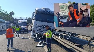 SAPANCA'DA BARİYERE ÇARPAN TIR SÜRÜCÜSÜ YARALANDI